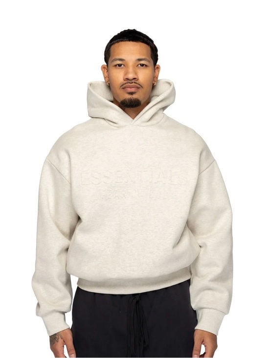 Essentials Other - Essentials Cream Embossed Pullover Hoodie